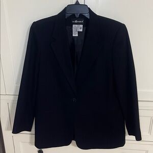 Vintage Sag Harbor Women’s Wool Blazer Black Single Breasted Jacket Size 8